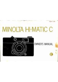 Minolta HiMatic C manual. Camera Instructions.